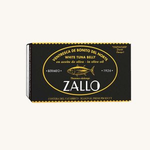 Zallo White tuna belly (Ventresca de Bonito del Norte), in olive oil, from Cantabrian Sea, can 112g front