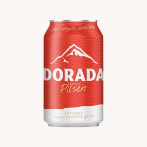 Dorada Pilsen beer (cerveza), Clásica, from Canary Islands, can 33cl main